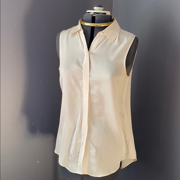 Theory Tops - 100% silk Theory split back button down blouse m